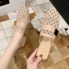 Square-toe Dotted Mesh Mules