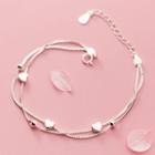 Layered Heart Bracelet S925 Silver - Bracelet - One Size
