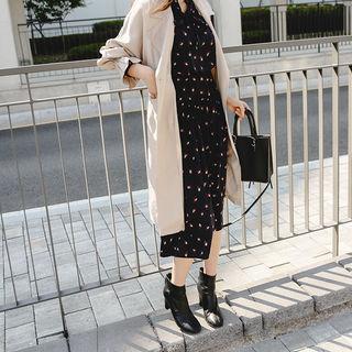 Frill-cuff Trench Coat With Sash
