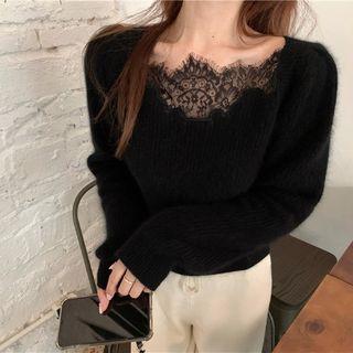 Lace Panel Knit Sweater