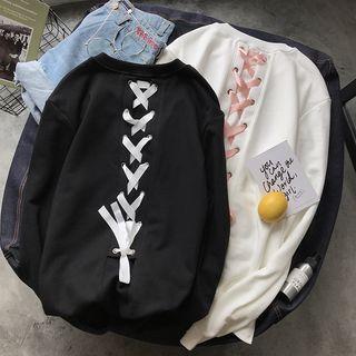 Couple Matching Long-sleeve Lace-up Top