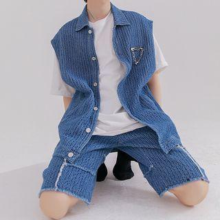 Chain Detail Knit Vest / Knit Shorts