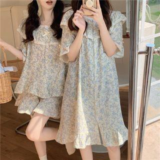 Short-sleeve Plaid Top / Shorts / Dress / Set