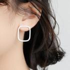 925 Sterling Silver Square Hoop Earring Silver - One Size