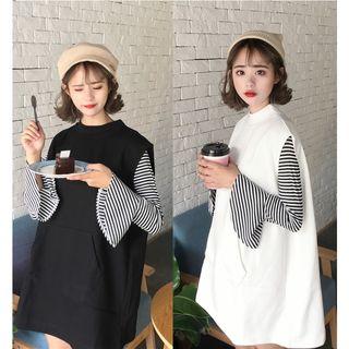 Long-sleeve Striped Top / Long Vest