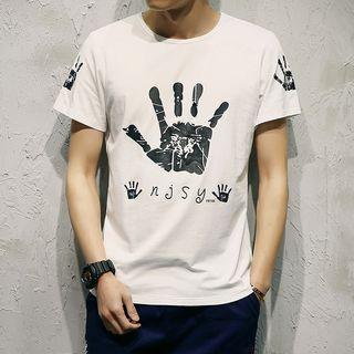 Short-sleeve Hand Print T-shirt
