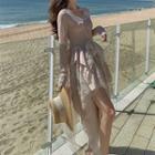 Long-sleeve Asymmetrical Lace A-line Dress