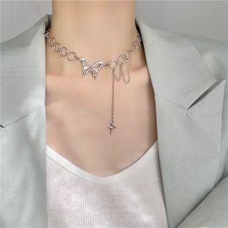 Butterfly Choker Silver - One Size