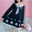 Cartoon Print Long-sleeve A-line Dress