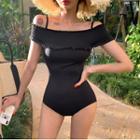 Ruched Off-shoulder One-piece Swimsuit