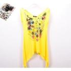 Sleeveless Floral Pattern Top