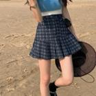 Argyle Denim Mini Skirt