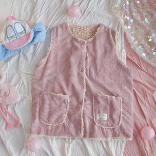 Reversible Corduroy Button-up Vest