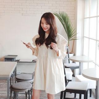 Laced-collar A-line Dress