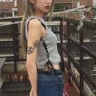 Side Lace-up Cropped Knit Vest