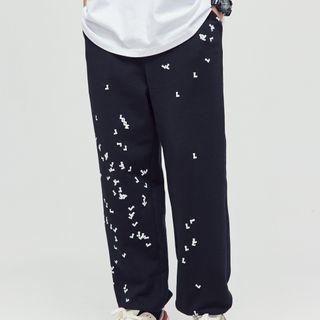 Print Wide Leg Jogger Sweatpants