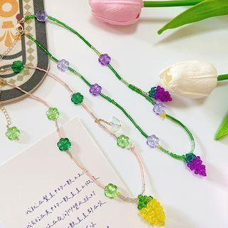 Grapes Pendant Faux Crystal Necklace