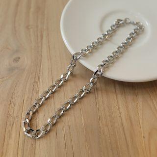 Basic Plain Chain Necklace Silver - One Size