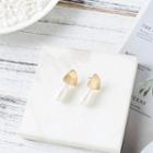 Geometric Alloy Faux Pearl Drop Earring 1 Pair - One Size