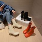 Square-toe Kitten Heel Short Boots