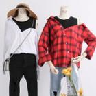 Dip-back Mock Two-piece Shirt