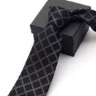 Check Neck Tie (9cm) Black - One Size