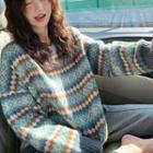 Patterned Drop-shoulder Sweater