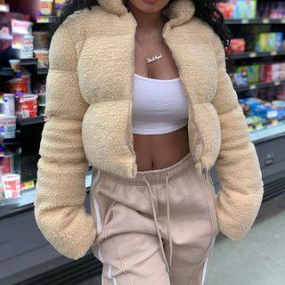 Cropped Zip Padded Coat