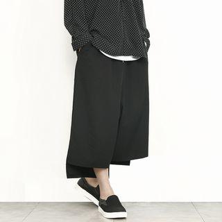 Dip-back Hem Wide-leg Pants