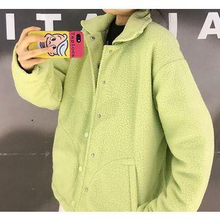 Fleece Snap Button Jacket Fruit Green - One Size