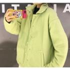 Fleece Snap Button Jacket Fruit Green - One Size