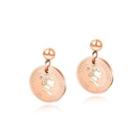 Elegant And Fashion Plated Rose Gold Elizabeth Coin 316l Stainless Steel Stud Earrings Rose Gold - One Size