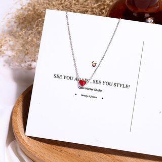 925 Sterling Silver Bead Bracelet Red - One Size