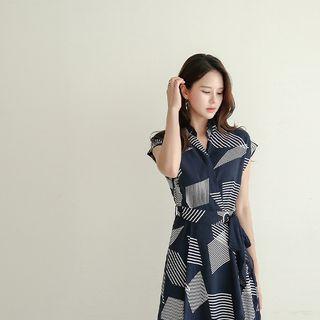 Pattern Surplice-wrap Dress