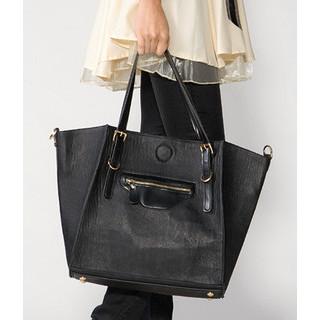 Snap Closure Tote Black - One Size