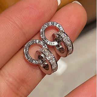 Rhinestone Roman Numeral Drop Earring