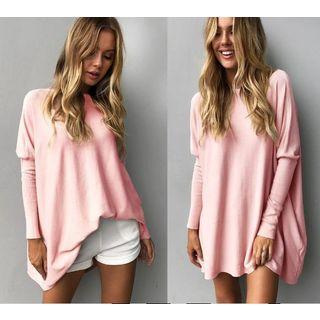 Batwing-sleeve T-shirt