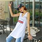 V-neck Lettering Tank Top