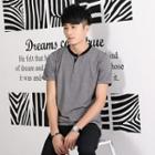 Panel Short-sleeve Henley T-shirt