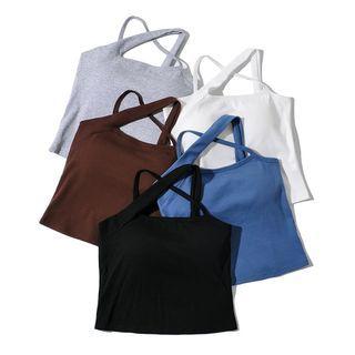 Halter-neck Plain Crop Top