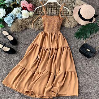 Spaghetti Strap Maxi Smocked Dress