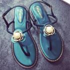 Faux Pearl Flower Sling Back Sandals