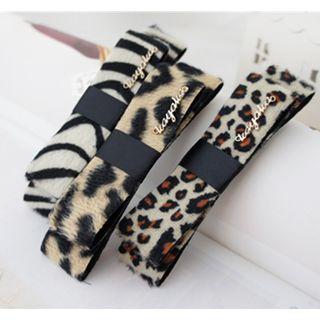 Zebra / Leopard Print Bow Hair Clip