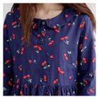 Peterpan-collar Cherry Pattern Empire Dress