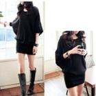 Long-sleeve Dress Black - One Size