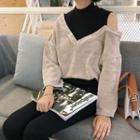 Mock Two-piece Long-sleeve Top As Shown In Figure - One Size