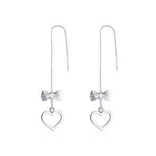 Romantic Heart Earrings Silver - One Size