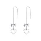 Romantic Heart Earrings Silver - One Size