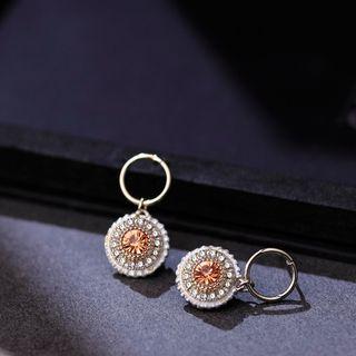 Rhinestone Dangle Earring 1 Pair - Light Coffee - One Size