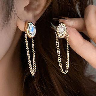 Rhinestone Chain Detail Drop Earring